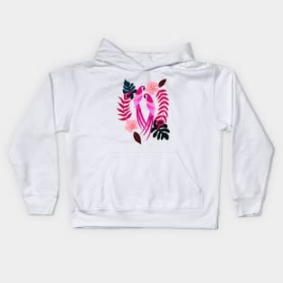 Tropical parrots - magenta Kids Hoodie